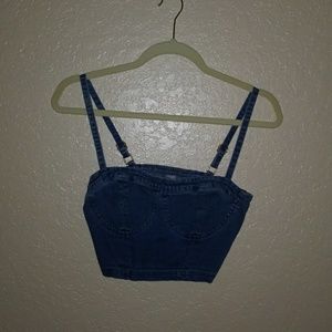 Jean Bralette Style Crop Top